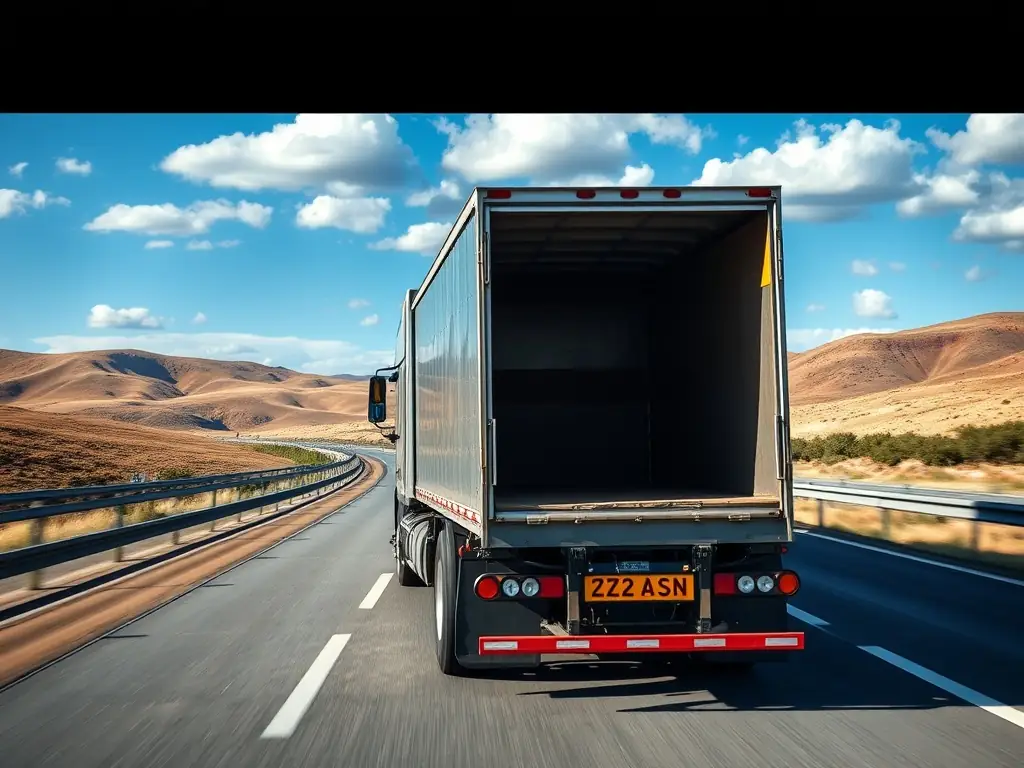 A side view of a heavy-duty truck transporting a large load of gravel on a highway, demonstrating Dunns Excavation & Bulk Haulage's heavy haulage capabilities.